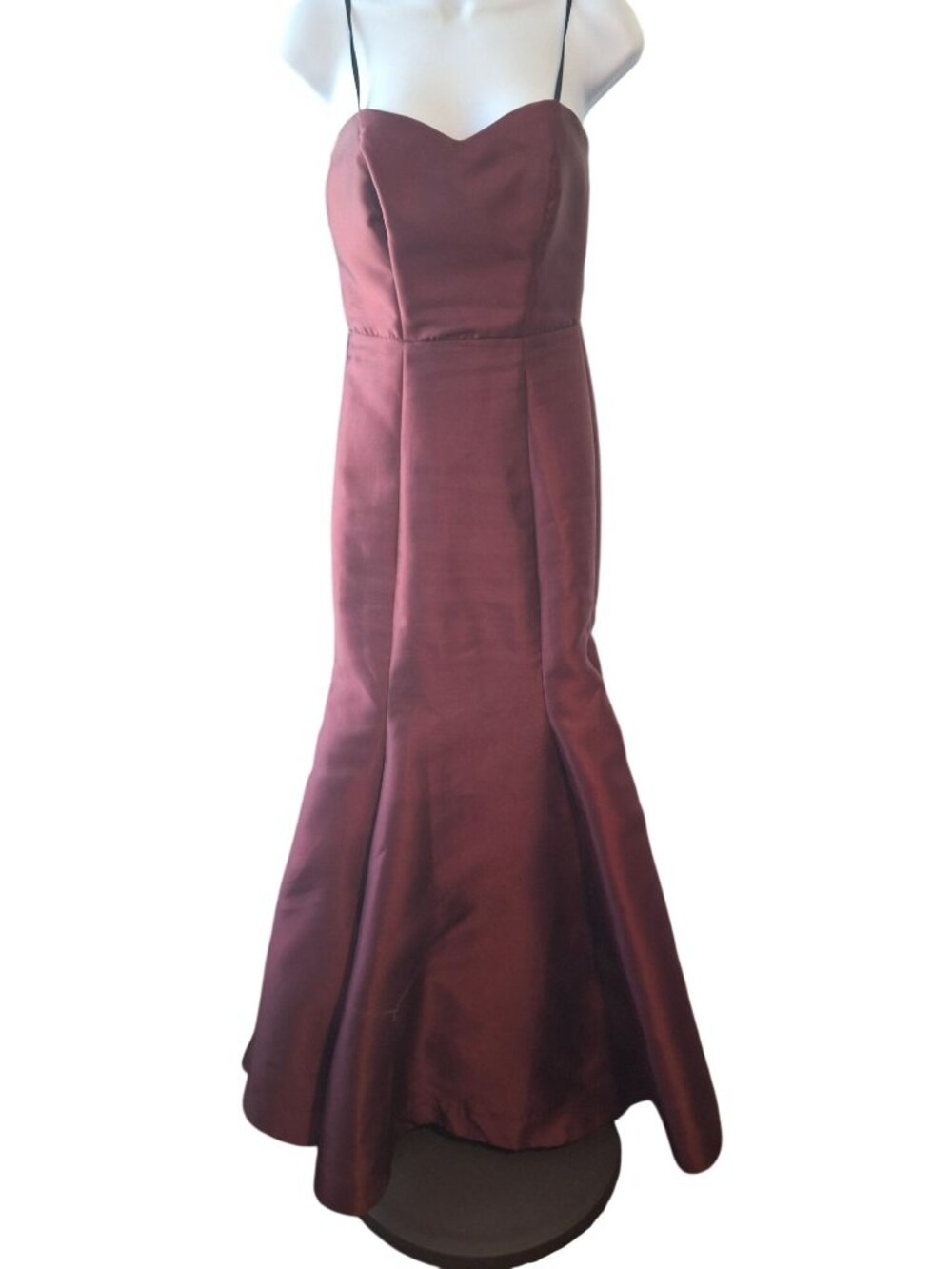 B Darlin Dress 3/4 Burgundy Satin Mermaid Maxi Gown Y2K Prom Formal Romantic